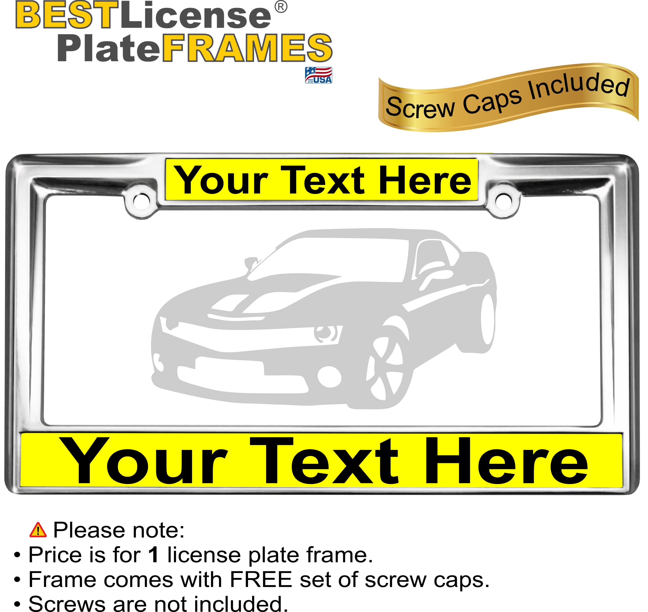 Custom Personalized Heavy Duty Chrome Metal Car License Plate Frame with Free c - Picture 46 of 132