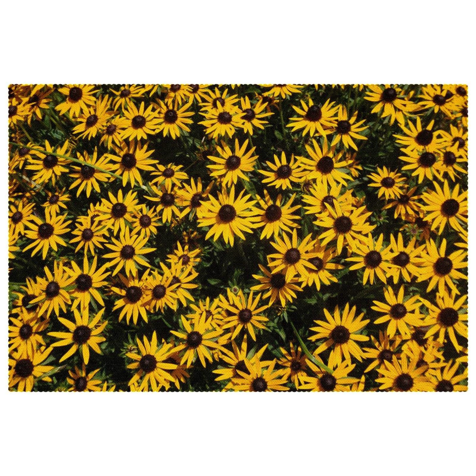Set de table marguerite jaune antidérapant x6 pour salle à manger 30x46cm