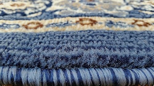 Miniatura 9 de EMIRATES Alfombra tradicional persa con diseño azul oscuro 520 (5 pies 3 pulgadas x 7 pies 2 pulgadas)