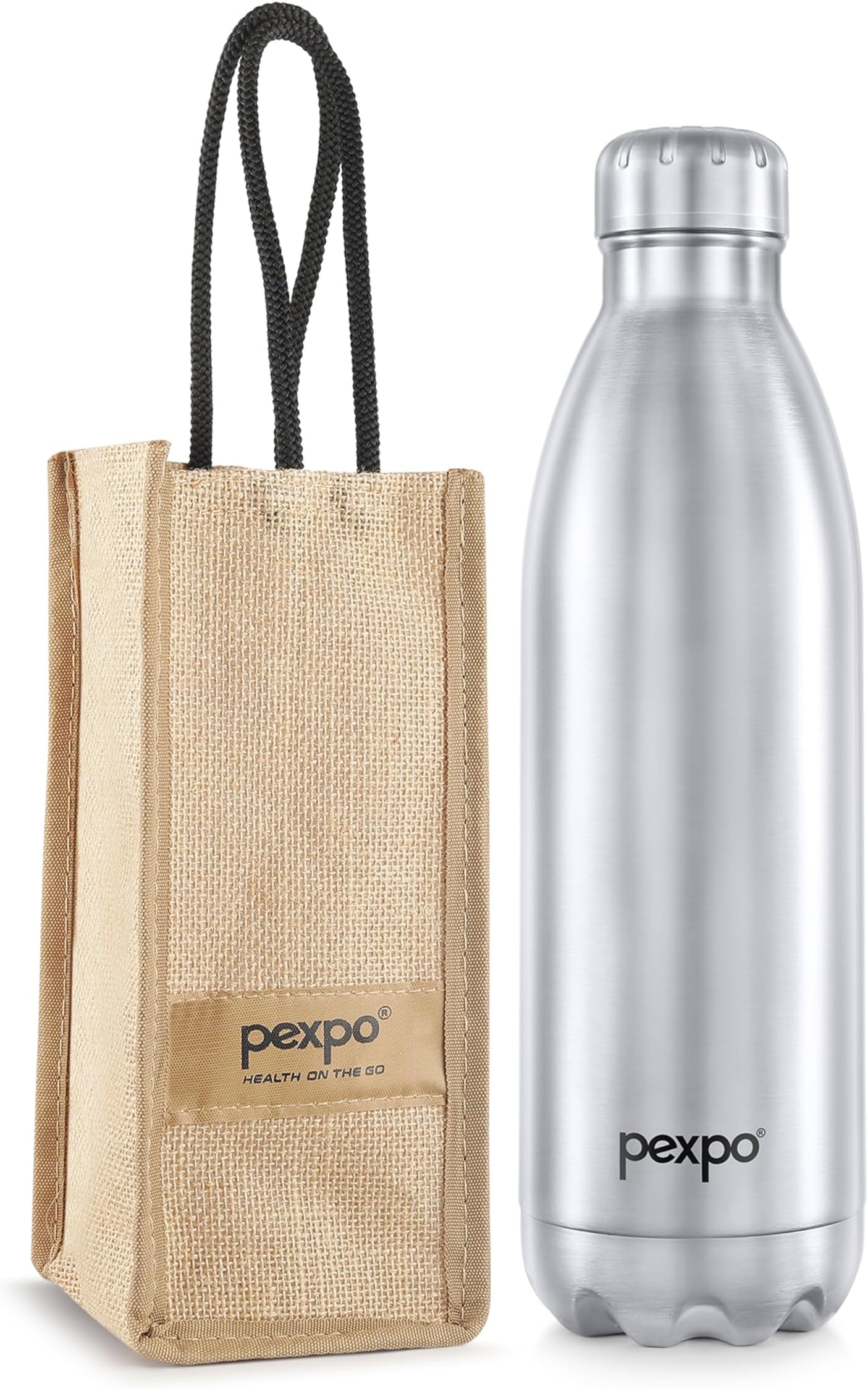 Electro 24 Hrs Hot & Cold Stainless Steel Flask with Jute Bag - 1800 ml SILVER