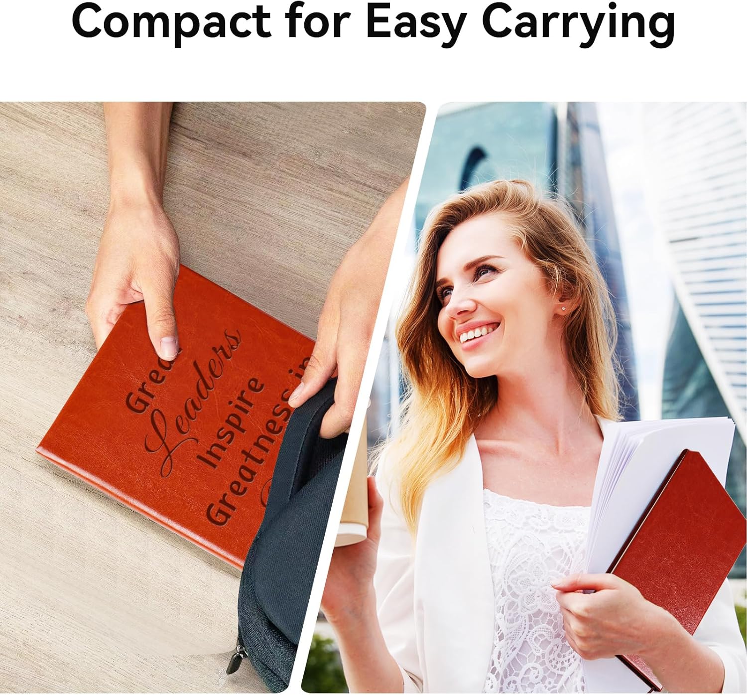 LBWCER Boss Appreciation Gift Mentor Notebook Great Leaders Notebook Leader Supervisor PM Mentor Retirement Gift Coworker Farewell Leather Journal Notebooks (Great) - Image 4