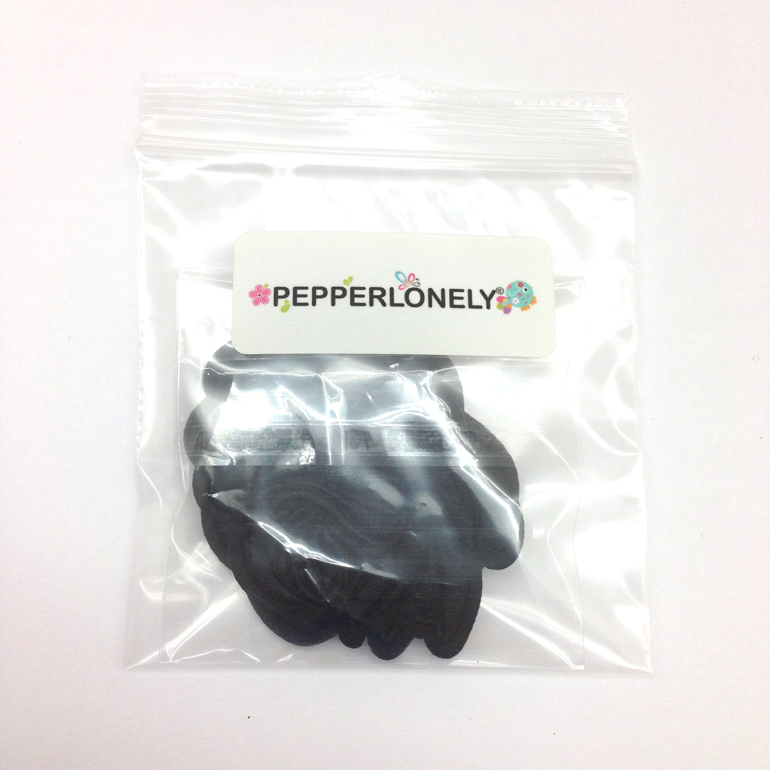PEPPERLONELY 5-Pack Embroidery Rose Iron-On Patches | Black Flower Appliques For Clothes, Hats, Bags - View #5