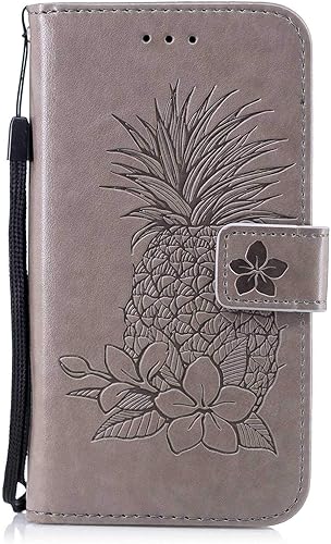 DENDICO iPhone X XS HA lle Premium Leder SchutzhA lle Tasche Case mit KartensteckplA tzen fA r Apple iPhone X XS Brieftasche LederhA lle Bookstyle Grau