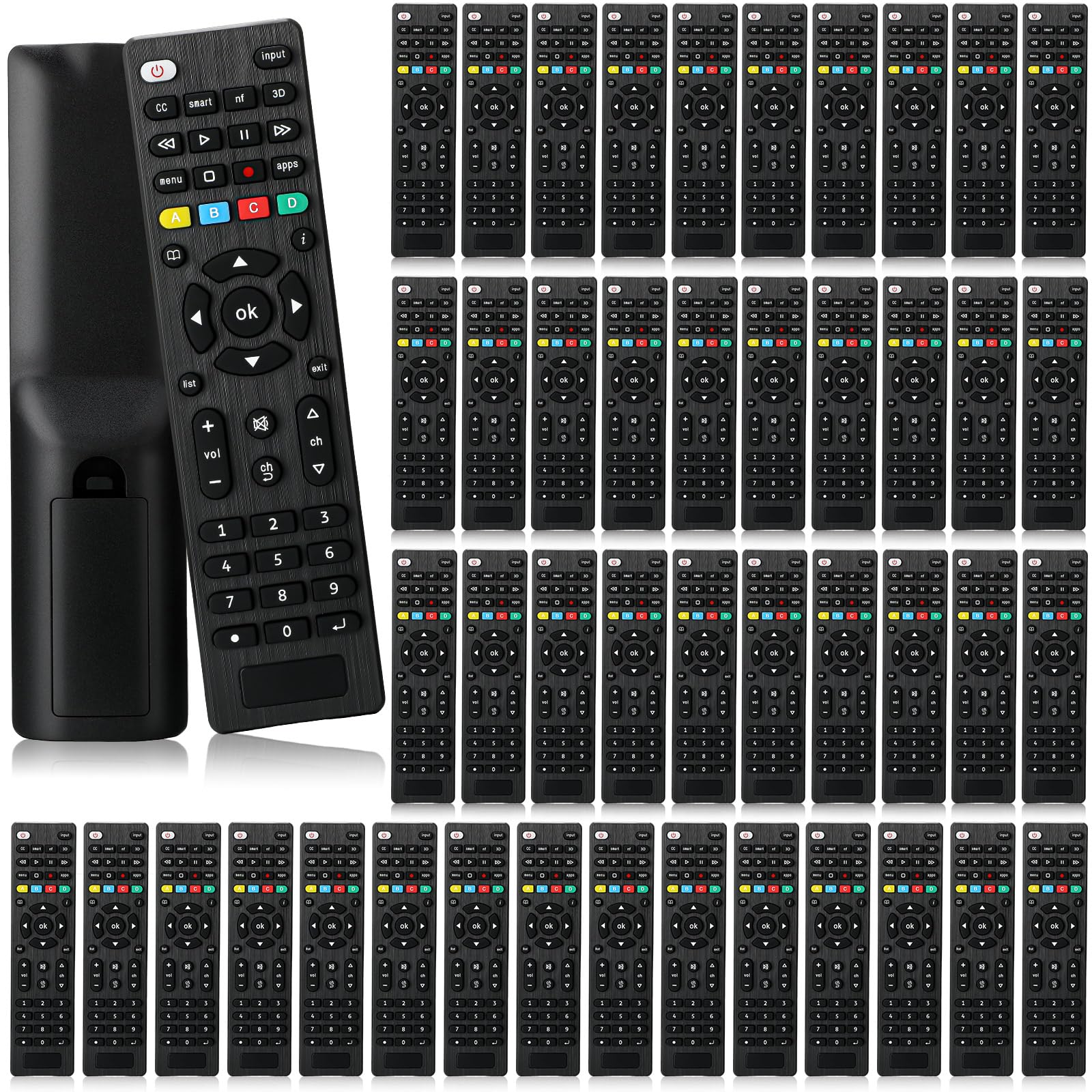 Paquete de 100 controles remotos universales de repuesto compatibles con todos los televisores inteligentes, LED, LCD, HDTV, serie 3D, para motel, hotel, hogar de ancianos (regular)