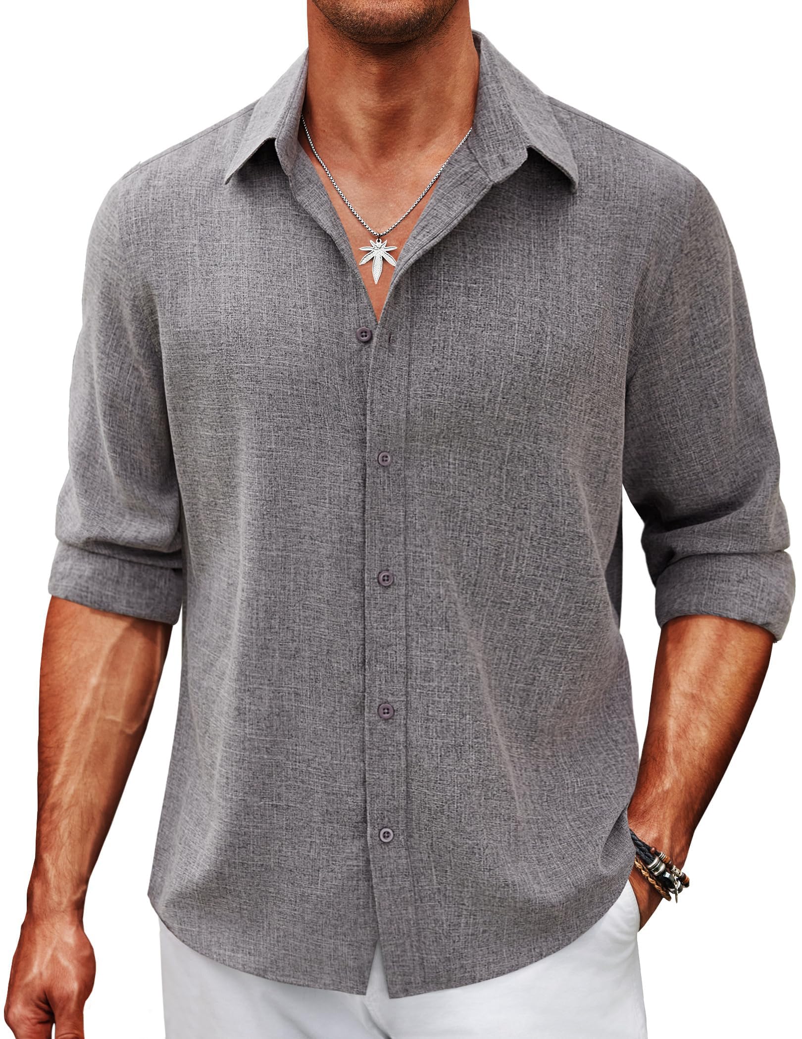 COOFANDY Untucked Dress Shirt