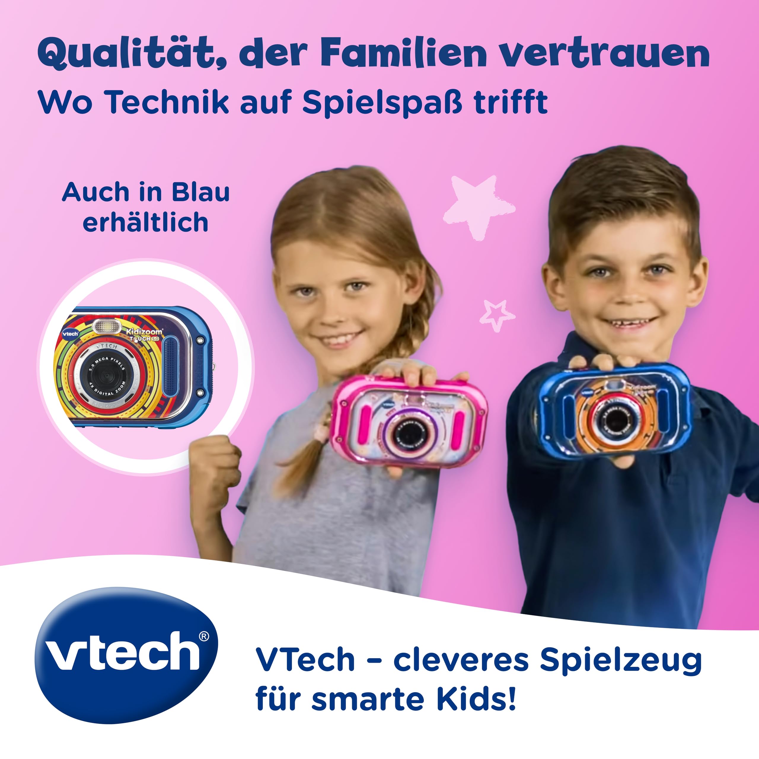 VTech KidiZoom Touch 5.0 - Digitale Kinderkamera mit Selfie-Funktion