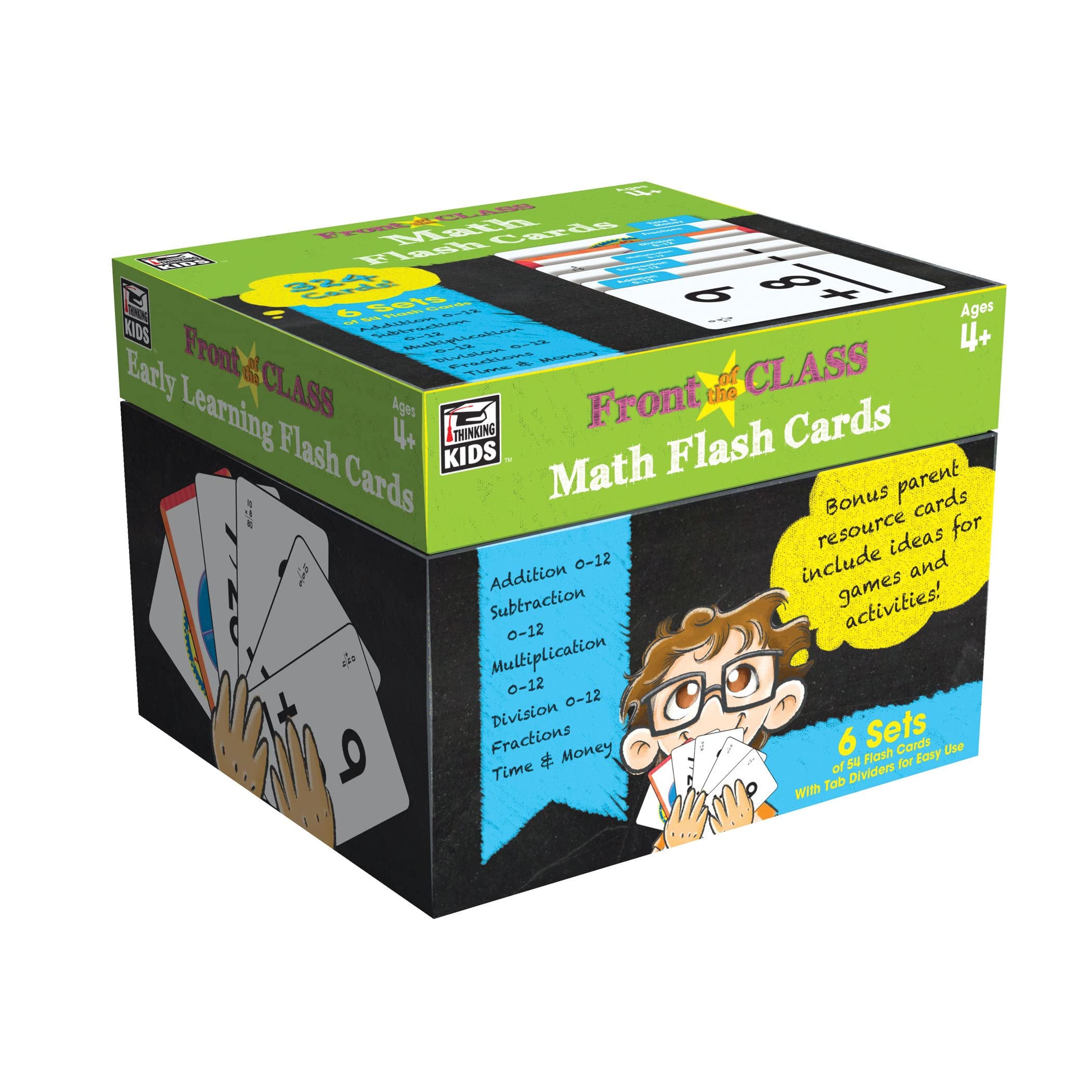 Carson Dellosa - Math Flash Cards - Full Sets for Addition, Subtraction, Multiplication, Division, Fractions, Time & Money, 300+ Cards, Pre K - 3