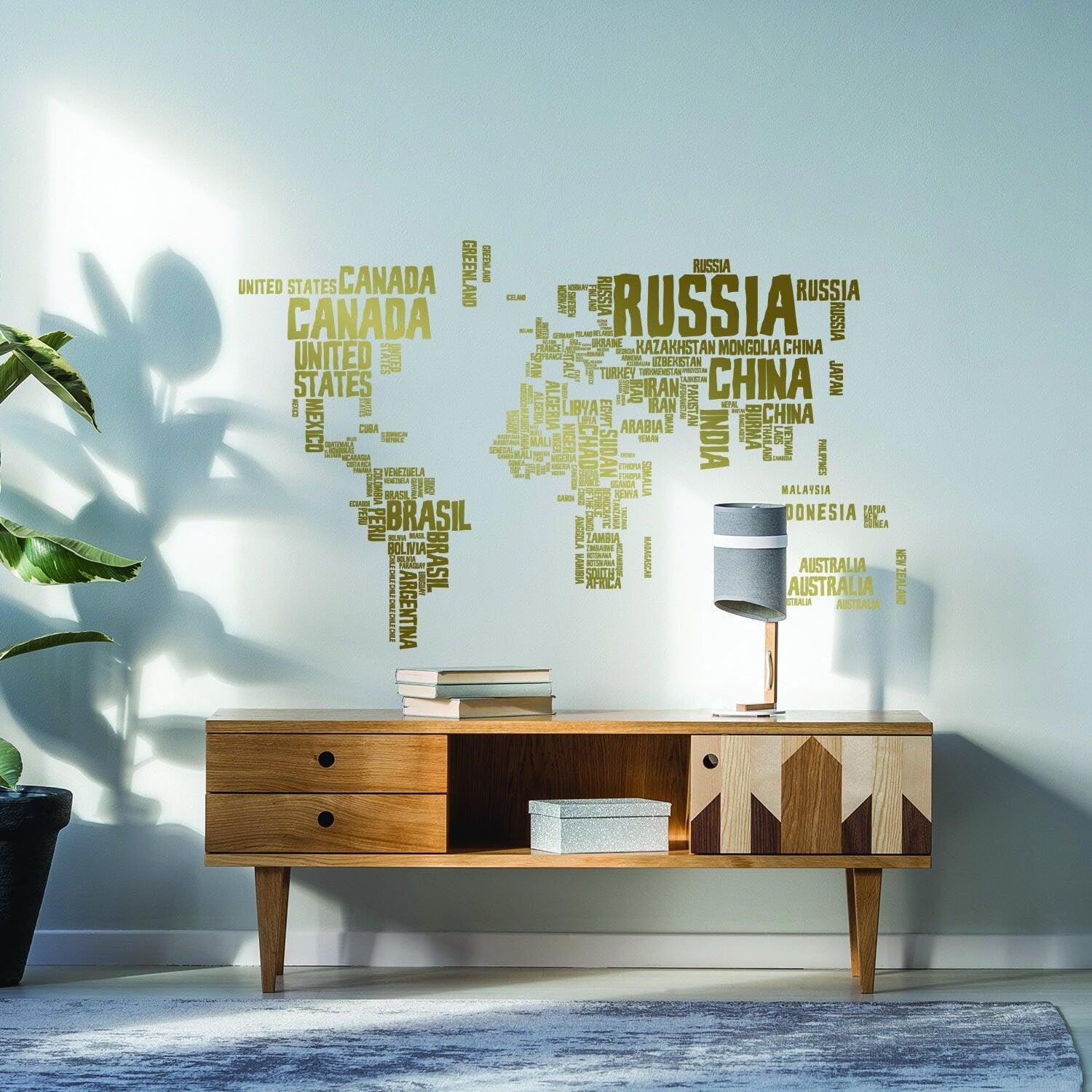 Naklejka ścienna z mapą świata – duża winylowa naklejka wielkiego globusu podróżnego do sypialni salonu dekoracja 100 x 26 cm
