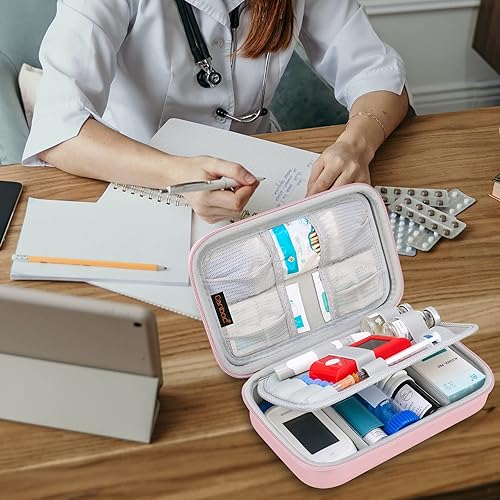 Miniatura 8 de Canboc Estuche de viaje para suministros para diabéticos, bolsa de transporte para medidor de glucosa, bolígrafos de insulina, tiras de prueba de