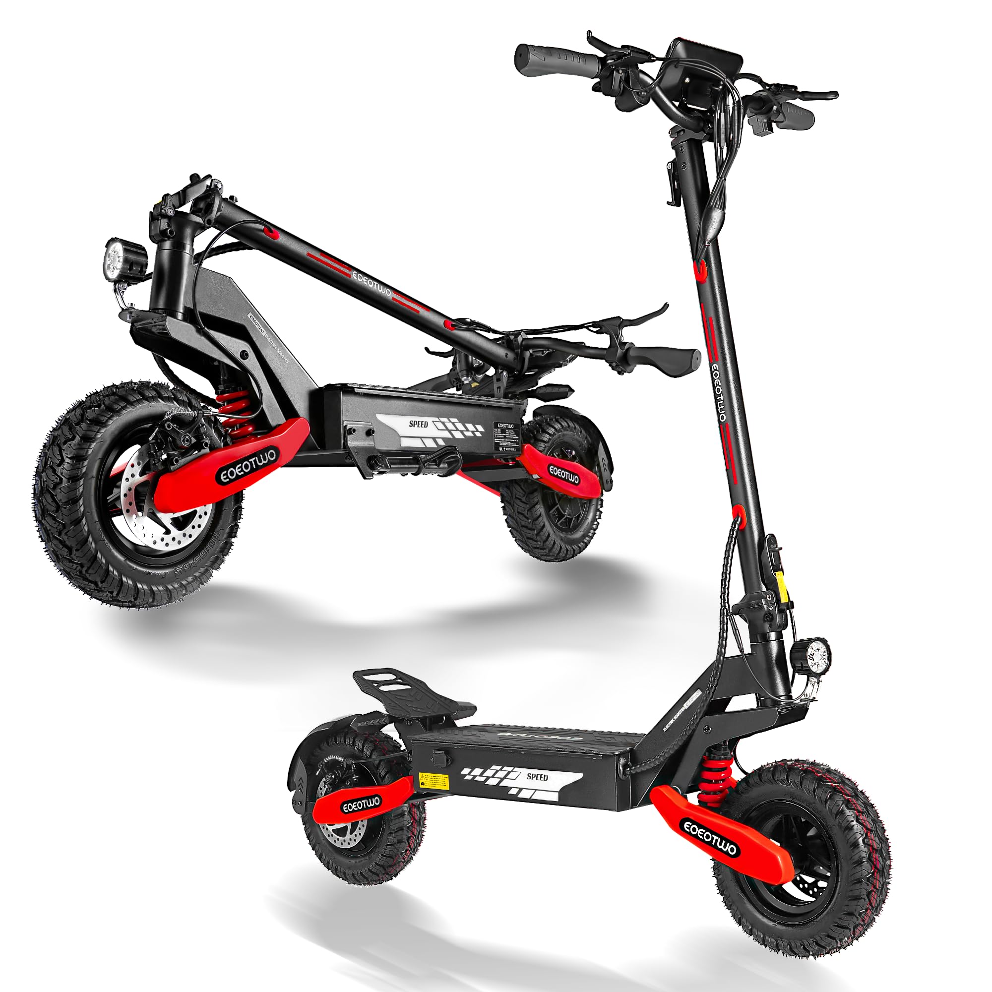 Adults Electric Scooter,Fast Electric Scooter, 25-45Miles, Off-Road eScooter w/Larger LED Display, 1200W/2400W, 30MPH, Foldable Motorized e-Scooter 11" Off Road Tire