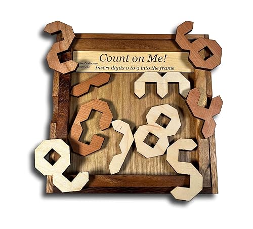 Count On Me! - Can you fit 0 thru 9 into the base - Wooden Brain Teaser Puzzle disponible en Yaxa El Salvador