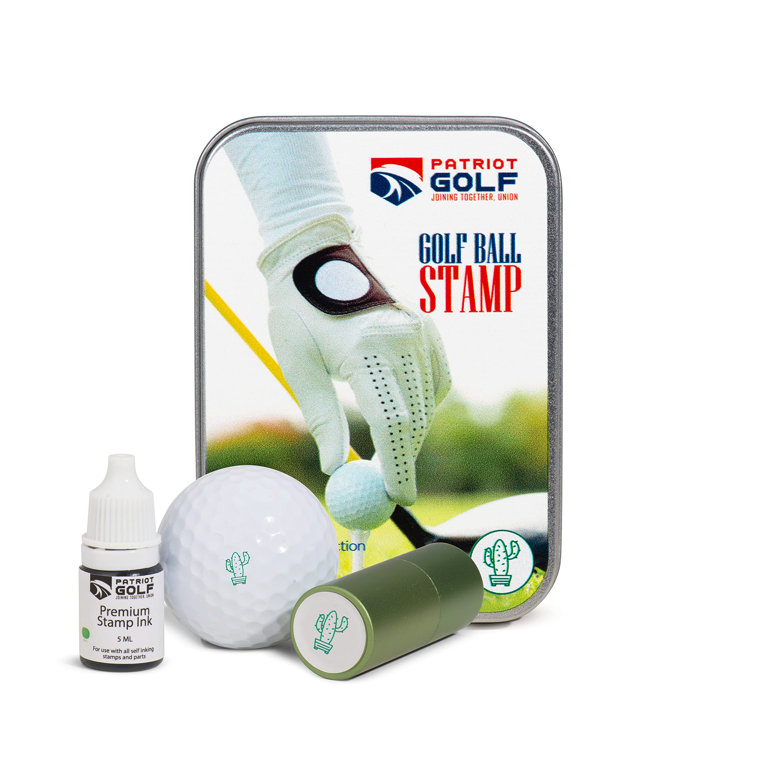 Patriot Golf - Premium Aluminum Golf Ball Marker Stamp, Includes Refillable with Permanent Ink That Scratch Proof, Customize add Style Each of Your Game, Gift Under 15 Ball Marker