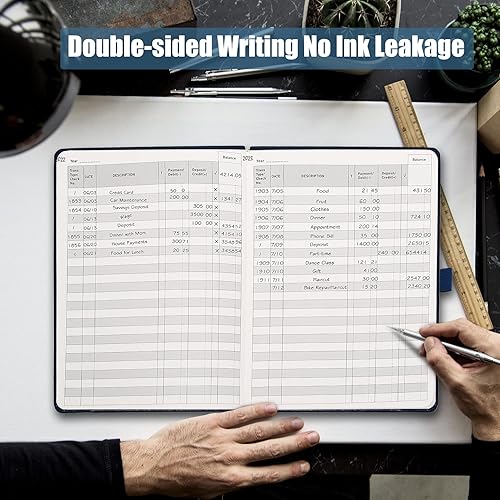 Miniatura 7 de Registro de cheques para chequera personal (7.5 x 10 pulgadas), libro de registro de transacciones de libro mayor para pequeñas empresas y cuenta de