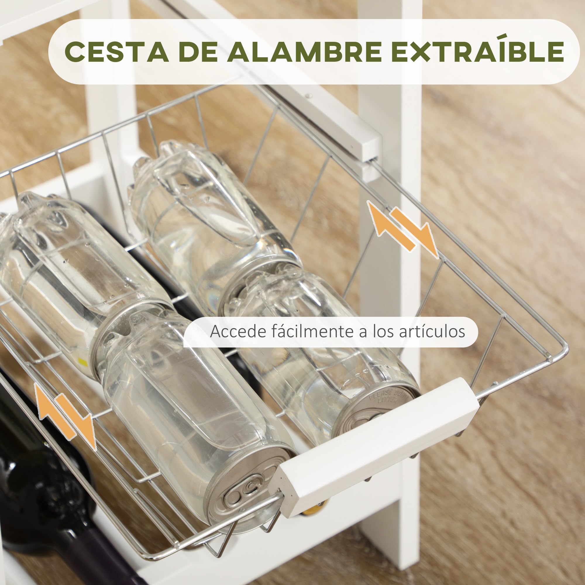 HOMCOM Set de Mesa de Bar con 1 Cajón 2 Estantes Cesta Extraíble y Botellero Juego de Muebles con Mesa Alta de 119x38,5x88,5 cm y 2 Taburetes de 29x29x55 cm para Comedor Cocina Blanco
