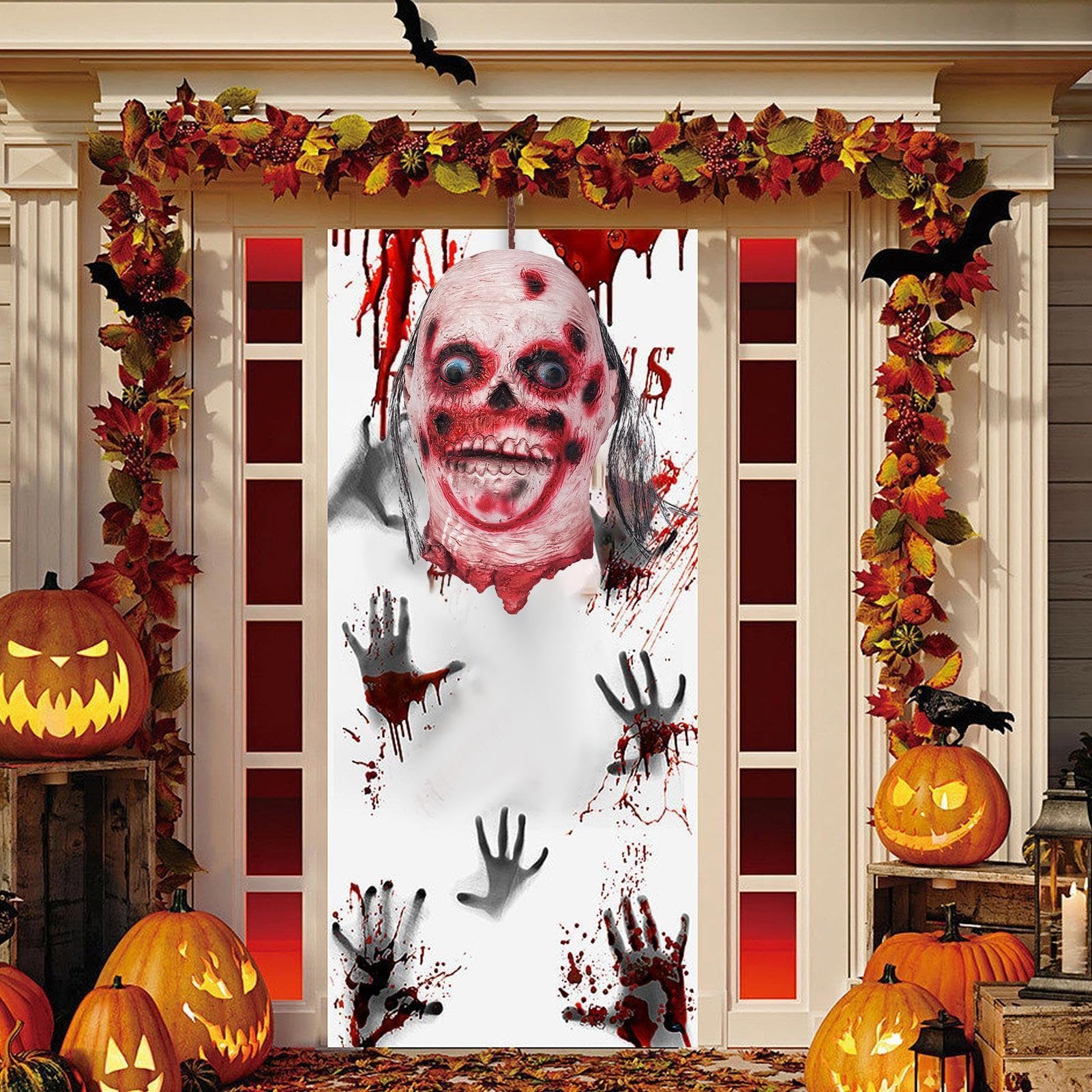 Accesorios de Halloween con Peluca Herida de Miedo Realista Sin Olor