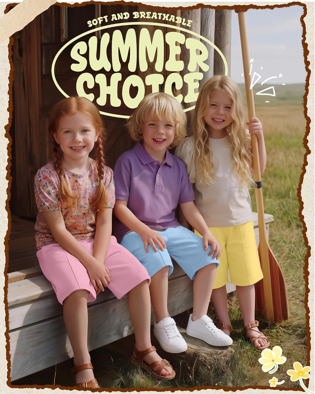 3 Pack Girls Bermuda Shorts Knee Length Straight Leg Sweatshort Kids Summer Casual Athletic Long Short with Pockets