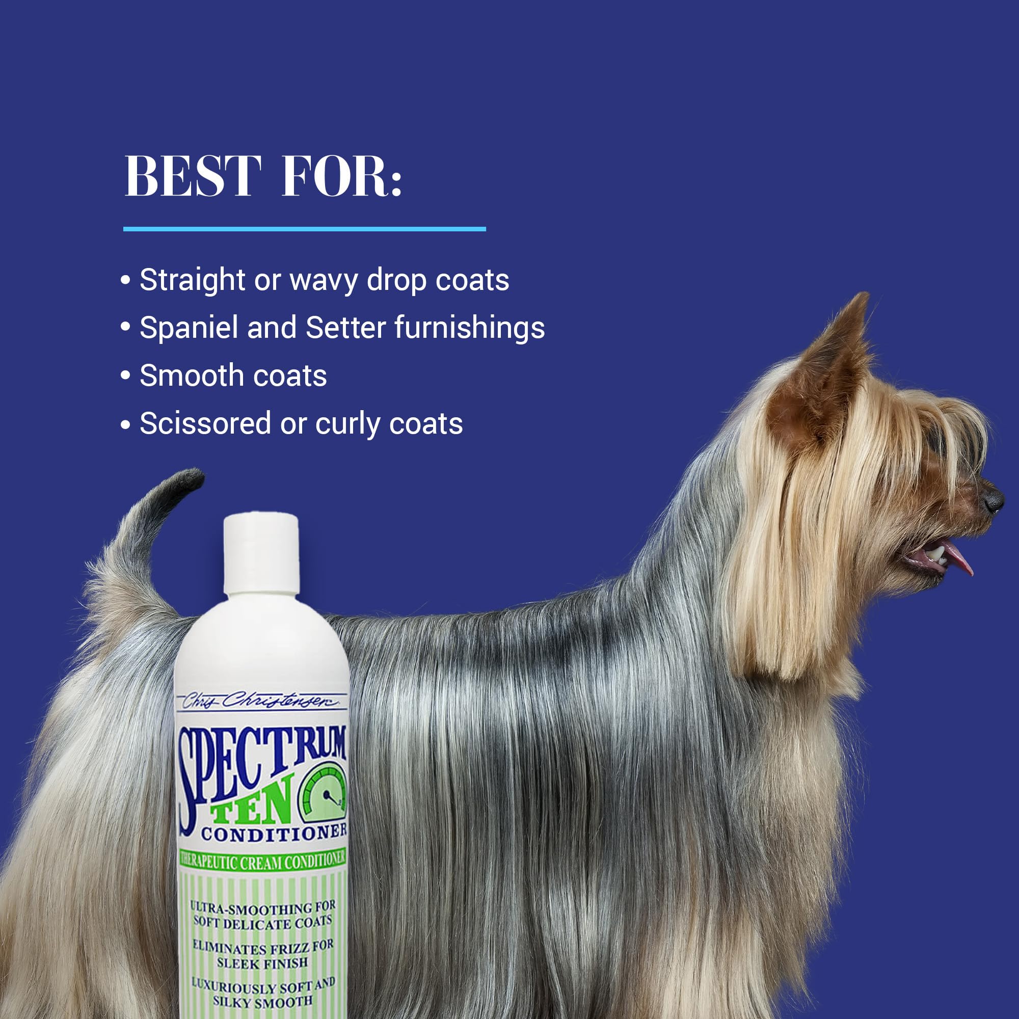 Chris Christensen Spectrum Ten Conditioner Soft & Smooth Coats - Spezialpflege für weiches und geschmeidiges Fell | Professionelle Hundefellpflege, 3,8 l
