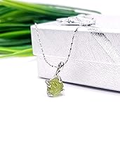 Vista 145 de Natural raw smoky quartz pendant chain necklace with white gold over 925 solid sterling silver, birthstone dainty solitaire gift for her, uniquelan