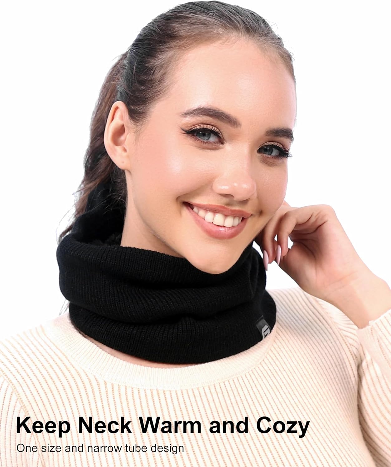 GADIEMKENSD Winter Neck Gaiters, Unisex Thermal Thick Warm Fleece Lined Stretchy Windproof Cold Weather - Image 4