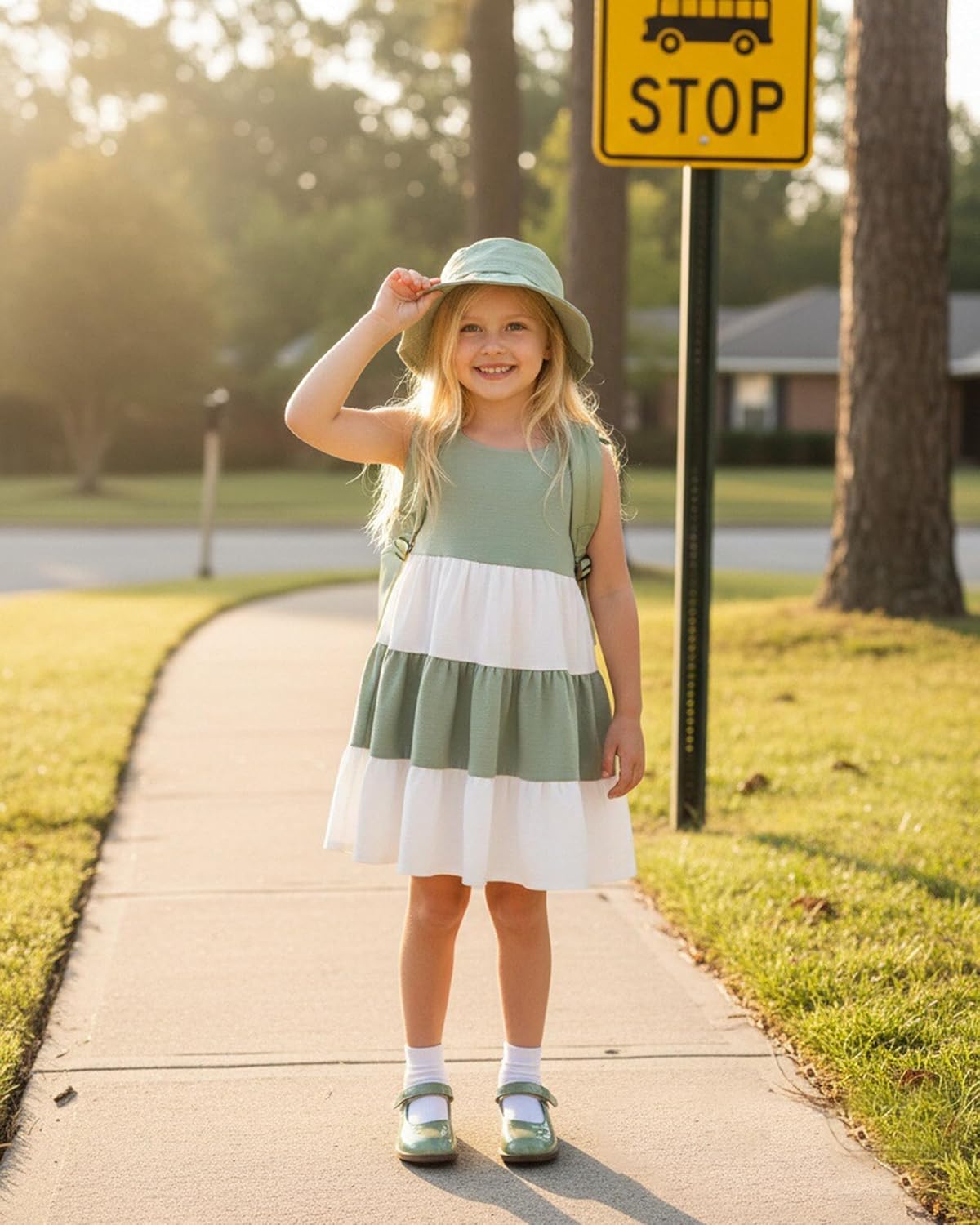 Toddler Girls Summer Dresses, Casual Sleeveless Dress Little Girls Bowknot Sling Sundress 3-Piece Outfits Size 2-8T - Image 3