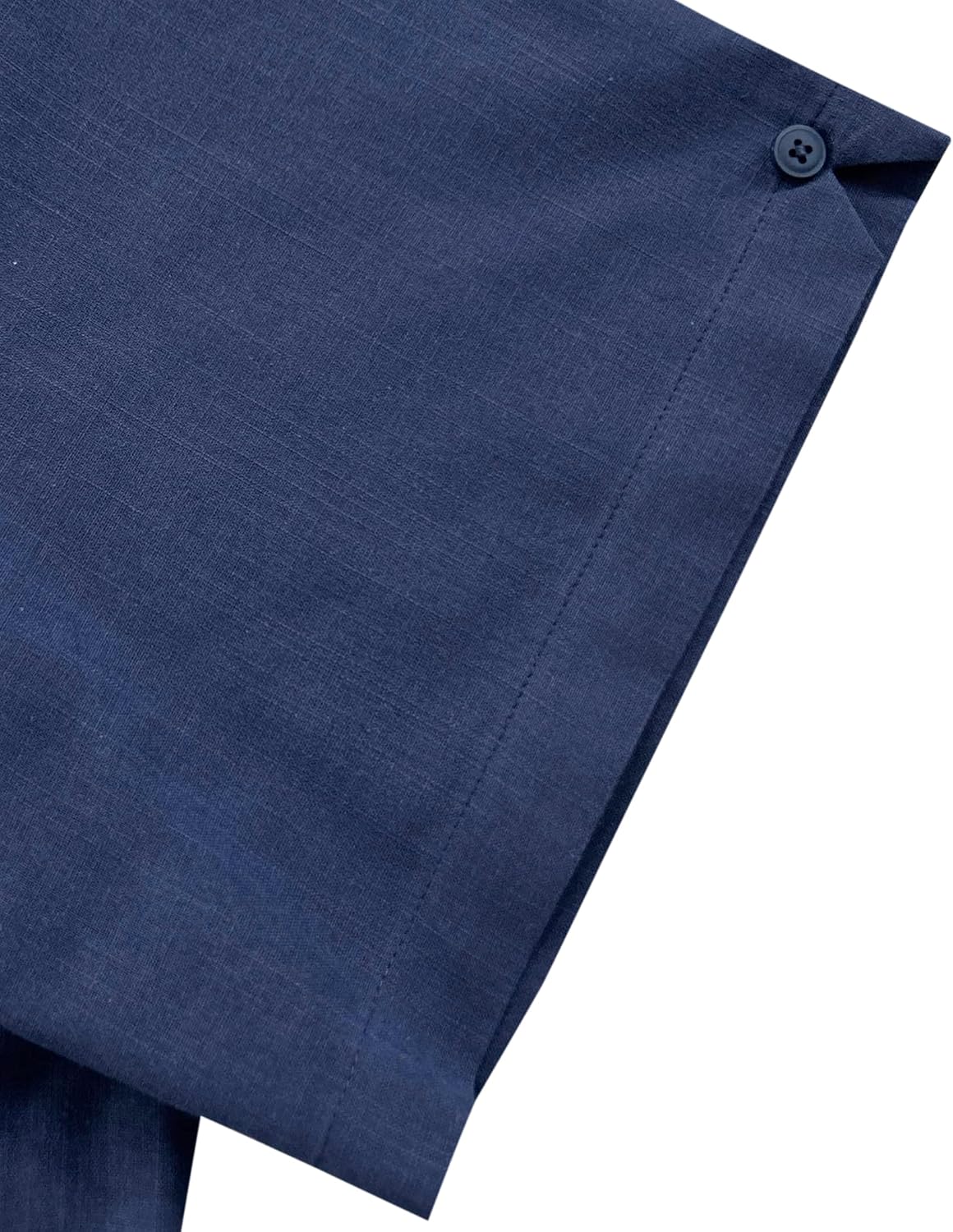 DEMEANOR Linen Shirts for Men Short Sleeve Button Down Shirts Summer Beach Casual Linen Button Up Shirt Vacation Wedding - Image 5