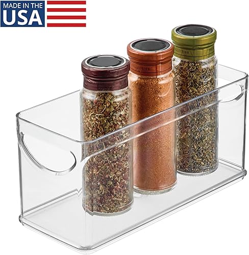 Miniatura 2 de iDesign Gabinete de plástico reciclado y despensa con asas integradas, 10 x 4.25 x 5 pulgadas, contenedor transparente