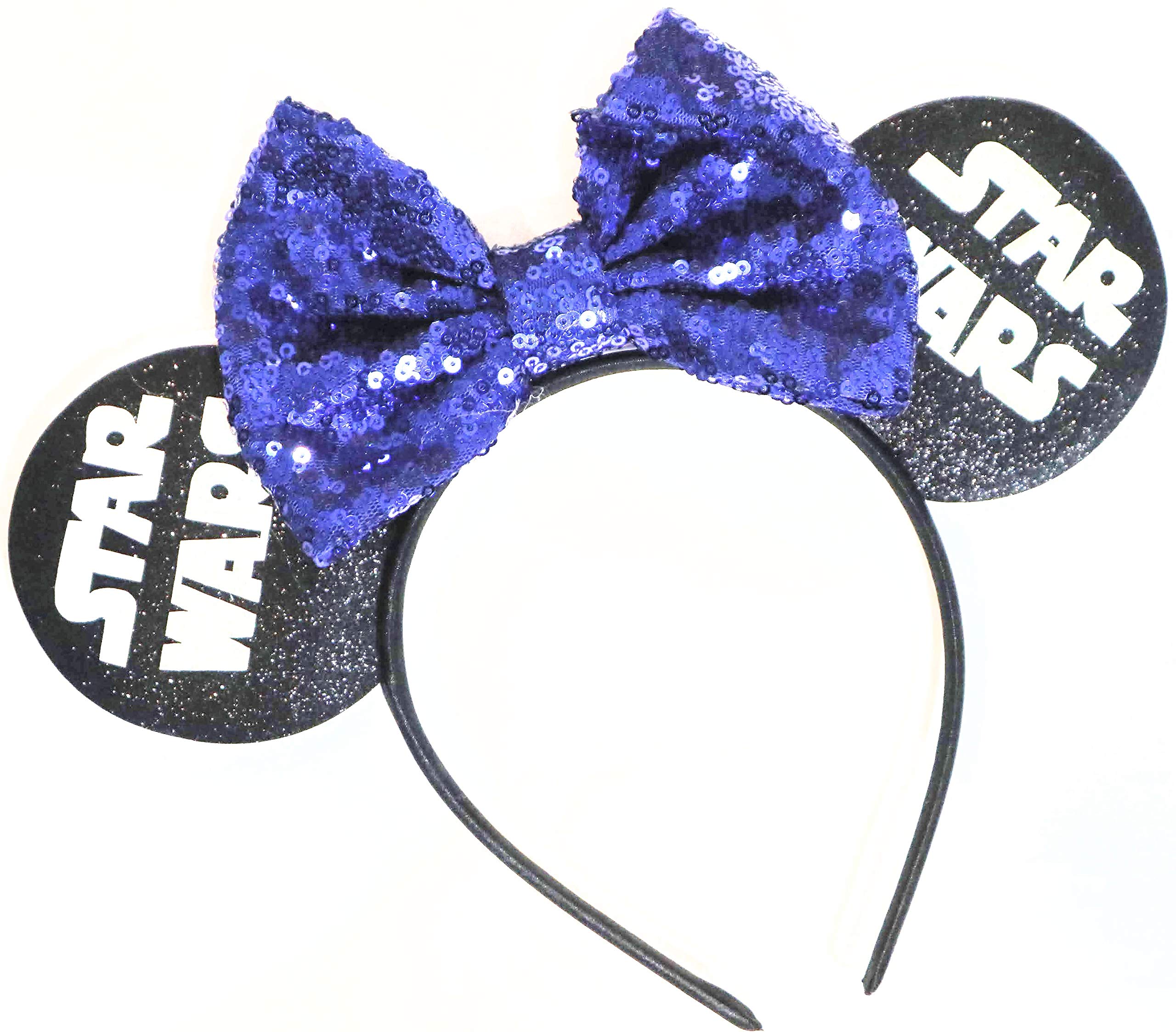 CLGIFT Minnie Ears, Black Mouse, Darth Storm Headband Costume, Mickey (Blue)