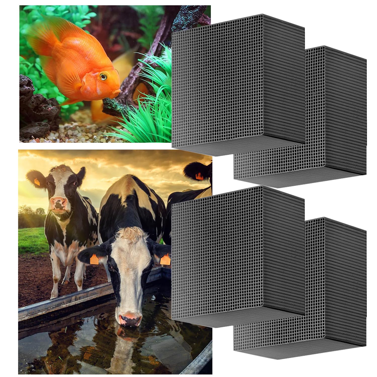Water Purification, Nano Activated Carbon Water Purification Filter Cube for Aquarium Water