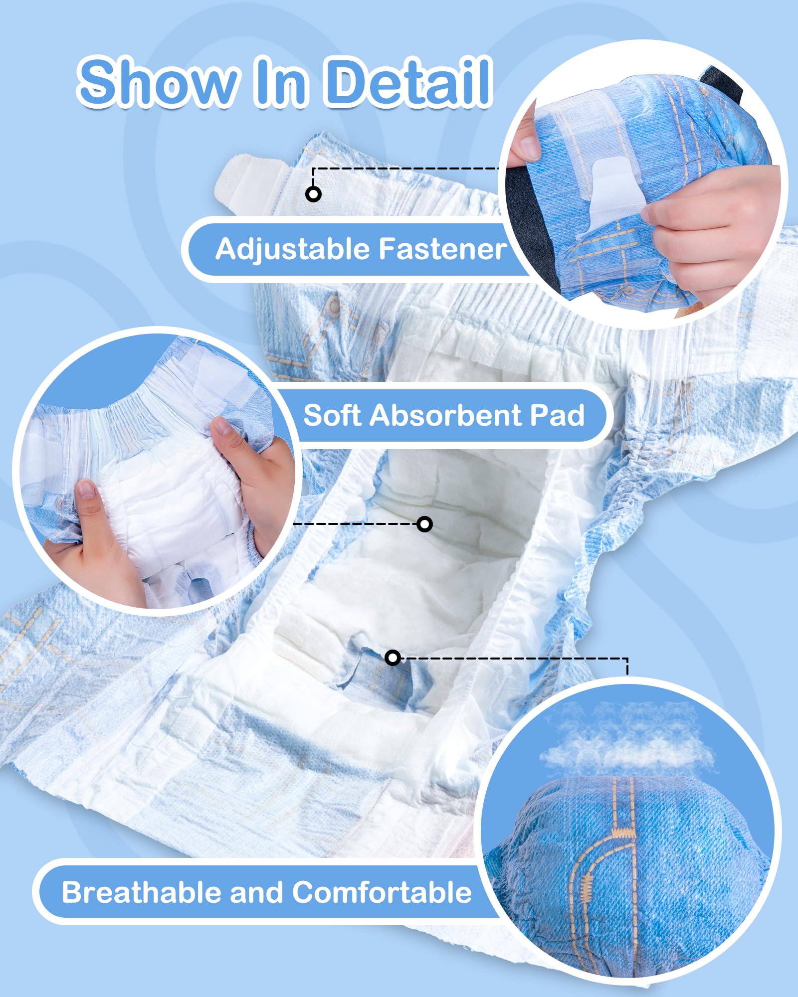 Pannolini Per Cane Femmina - 24 Pezzi Stile Jeans Per Incontinenza, Calore E Viaggi - Foto 1