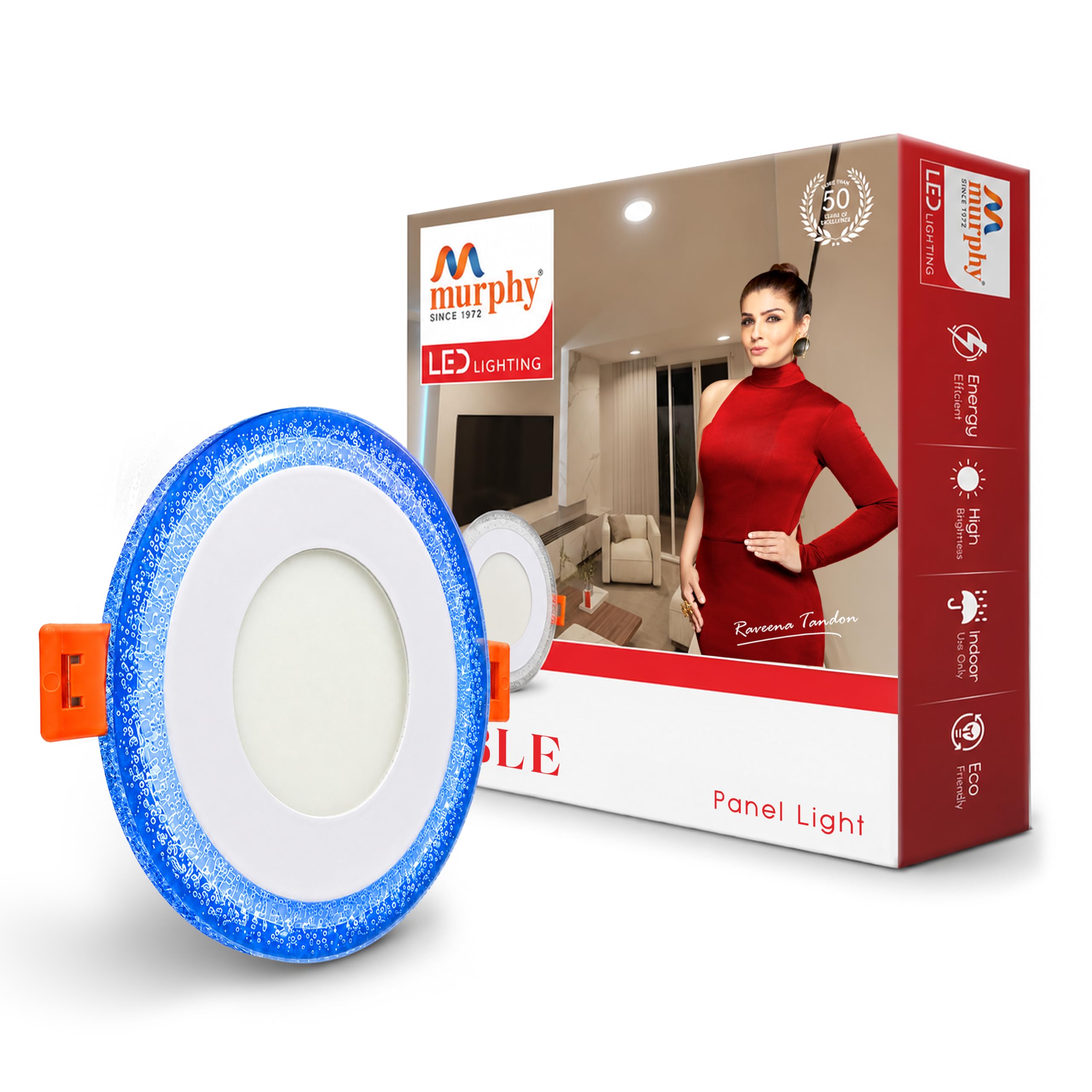Murphy Bubble 3W+3W LED Panel Light | 2 in 1 Glow (Cool White + Blue) | Suitable fit 8 cm cutout | Aluminium + Polycarbonate Body | 4kV Surge Protection | BIS Approved | 2-Year Warranty | Pack of 1-image-12