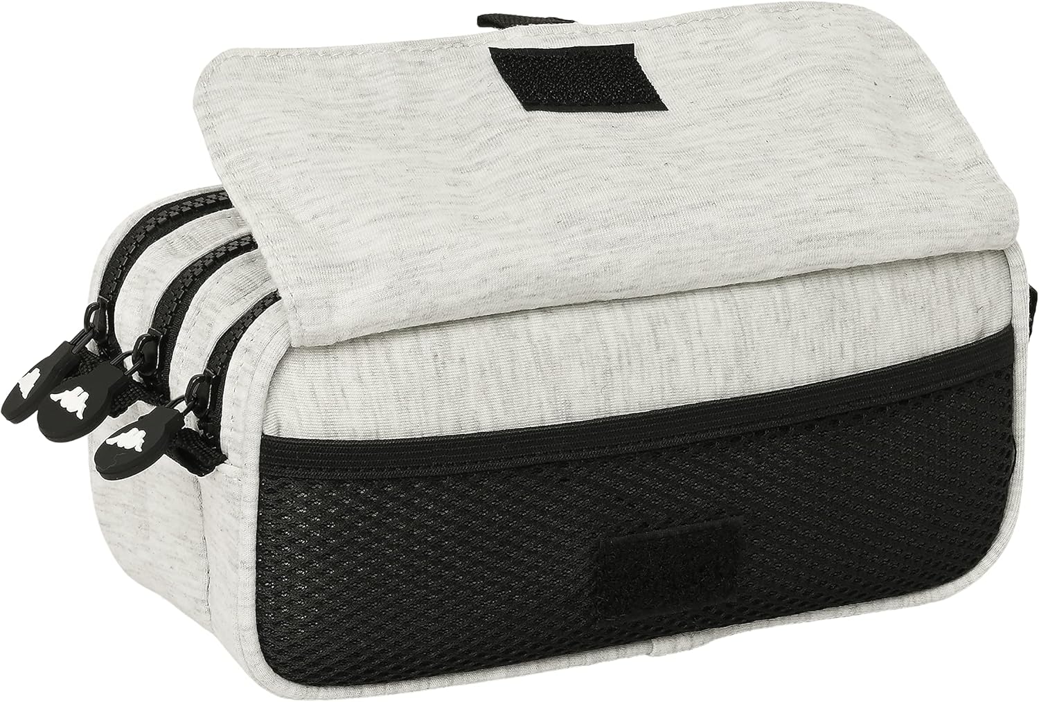Safta KAPPA – Triple Big Pencil Case, Children's Pencil Case, Ideal for Children from 5 to 14 Years, Comfortable and Versatile, Quality and Strength, 21.5 x 8 x 10 cm, Grey, grey, Estándar, Casual,