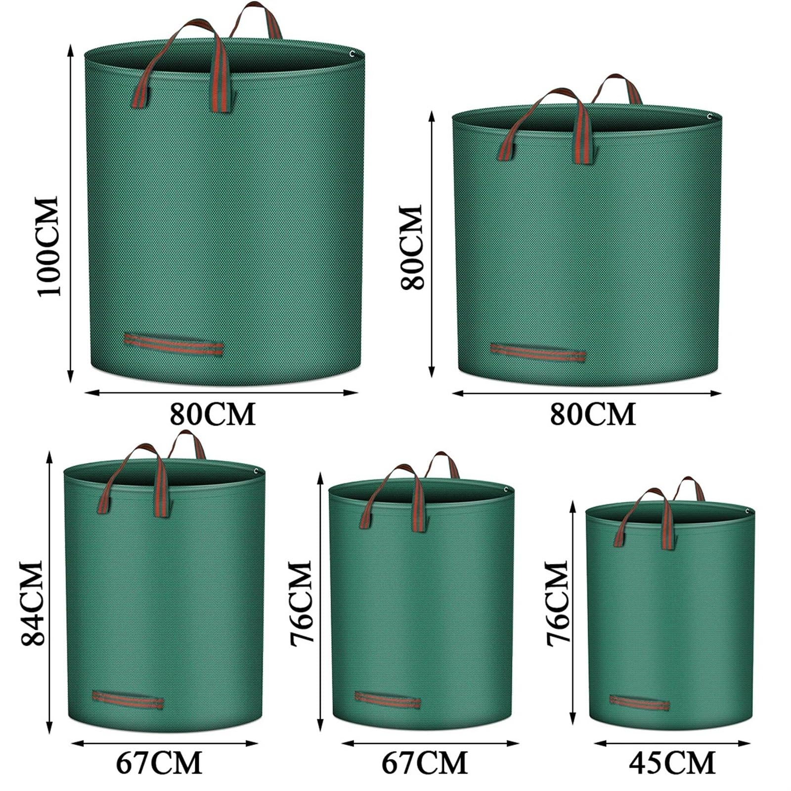 Bolsas de basura de jardín de gran capacidad, contenedor reutilizable para recoger residuos de patio para hojas y escombros, 272 L (67 cm x 76 cm), solución de almacenamiento de jardín resistente
