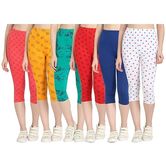 Printed Capri for Womens/Girl Pack of 6