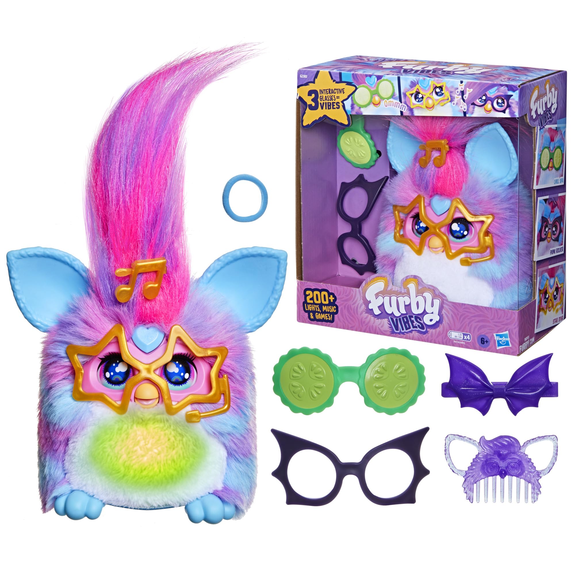 Furby Vibes Blue Razz Peluche Giocattolo Elettronico Interattivo per Bambini 6+
