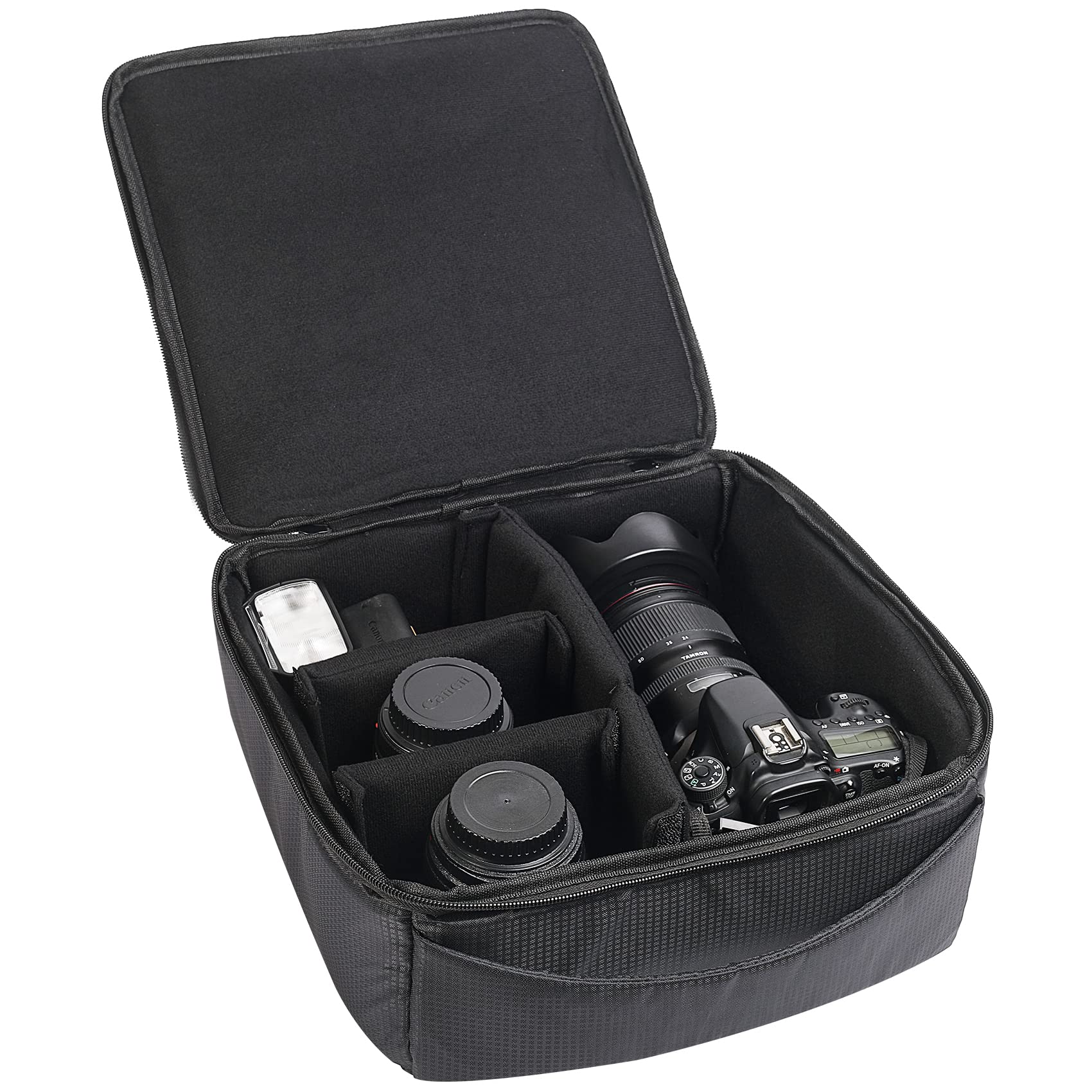 BlitzBite Water Resistant Camera Insert Bag DSLR SLR Camera Case Upgraded Version, Black