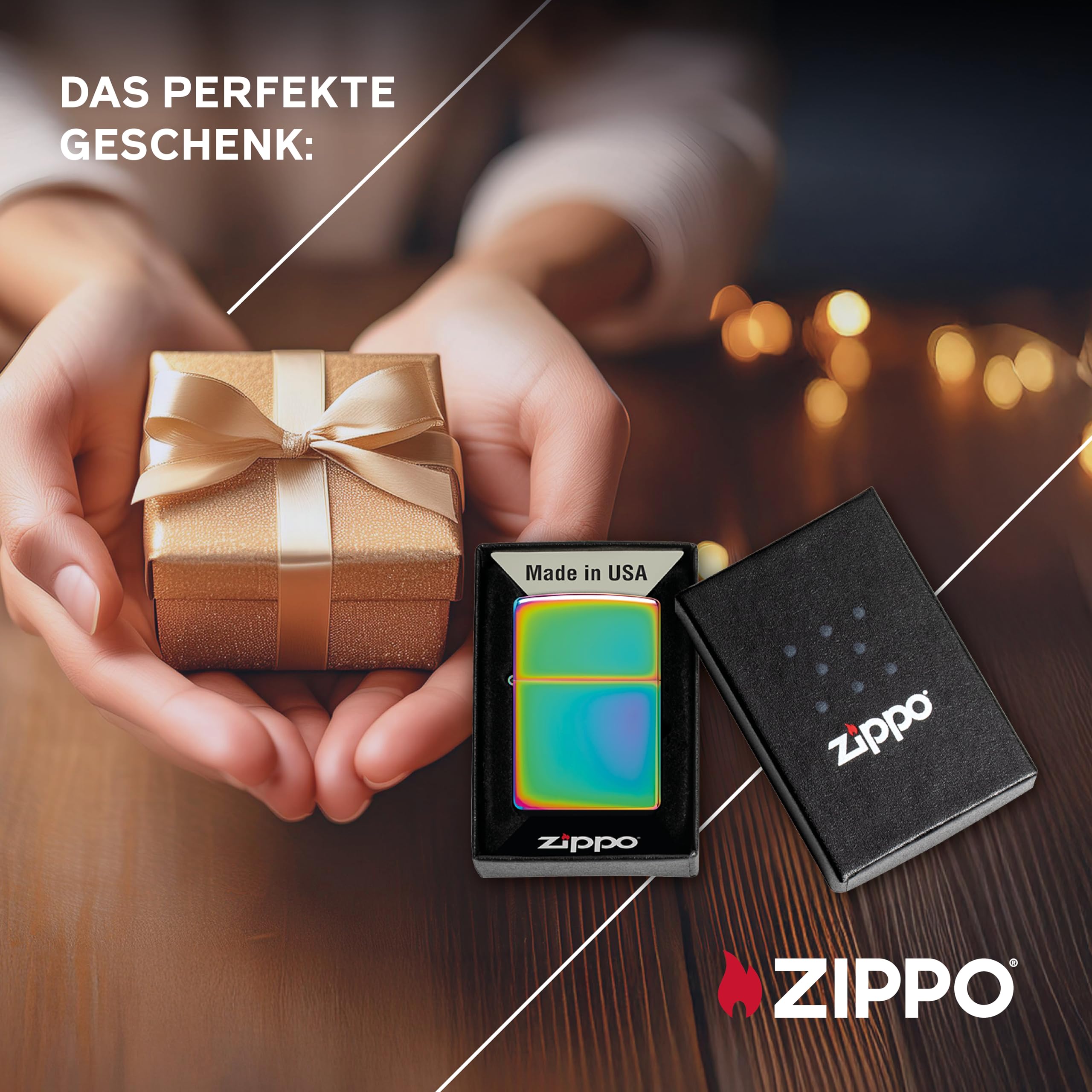 Zippo Sturmfeuerzeug - Multicolor mit seitlicher Flammengravur - Nachfüllbar - Wiederverwendbar - Windfestes Design - Geschenkbox - Made in USA - Amazon Exclusive – Bild 6