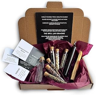 Sacred Nest Witchcraft Protection Spell Jar Kit | Complete DIY Set with Glass Jar, Spell Candle, Crystals, and Herbs for Wiccan, Pagan, and Witchcraft Rituals | Ideal Witchy Gift & Witch Starter Kit