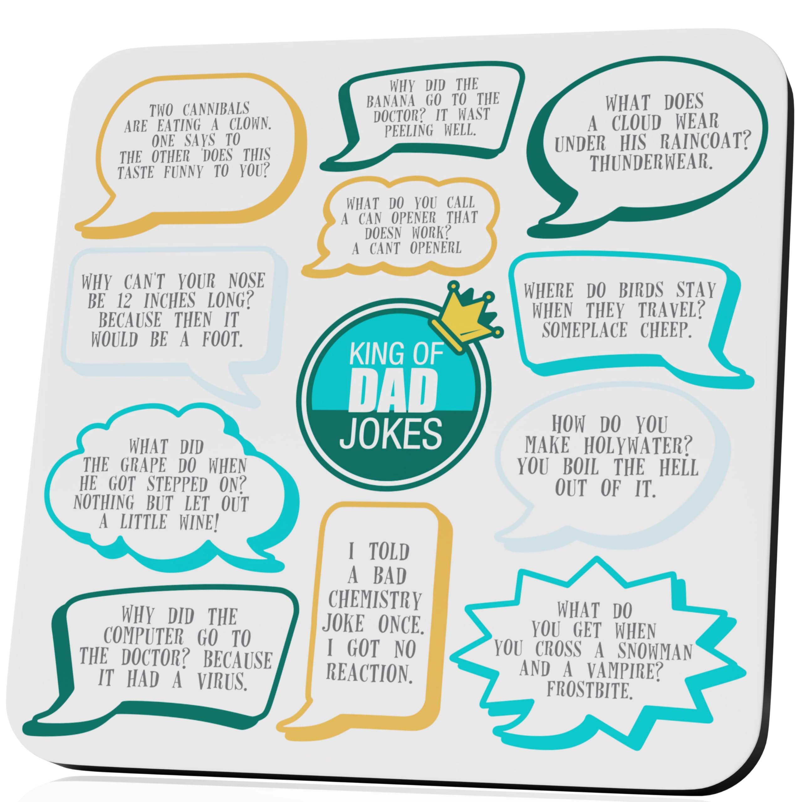 Bestafiesta White Fathers Day Funny Gifts Dad Joke Jumbo Drinks Coffee Coaster Beer Gifts Dad Daddy Birthday Present For Him