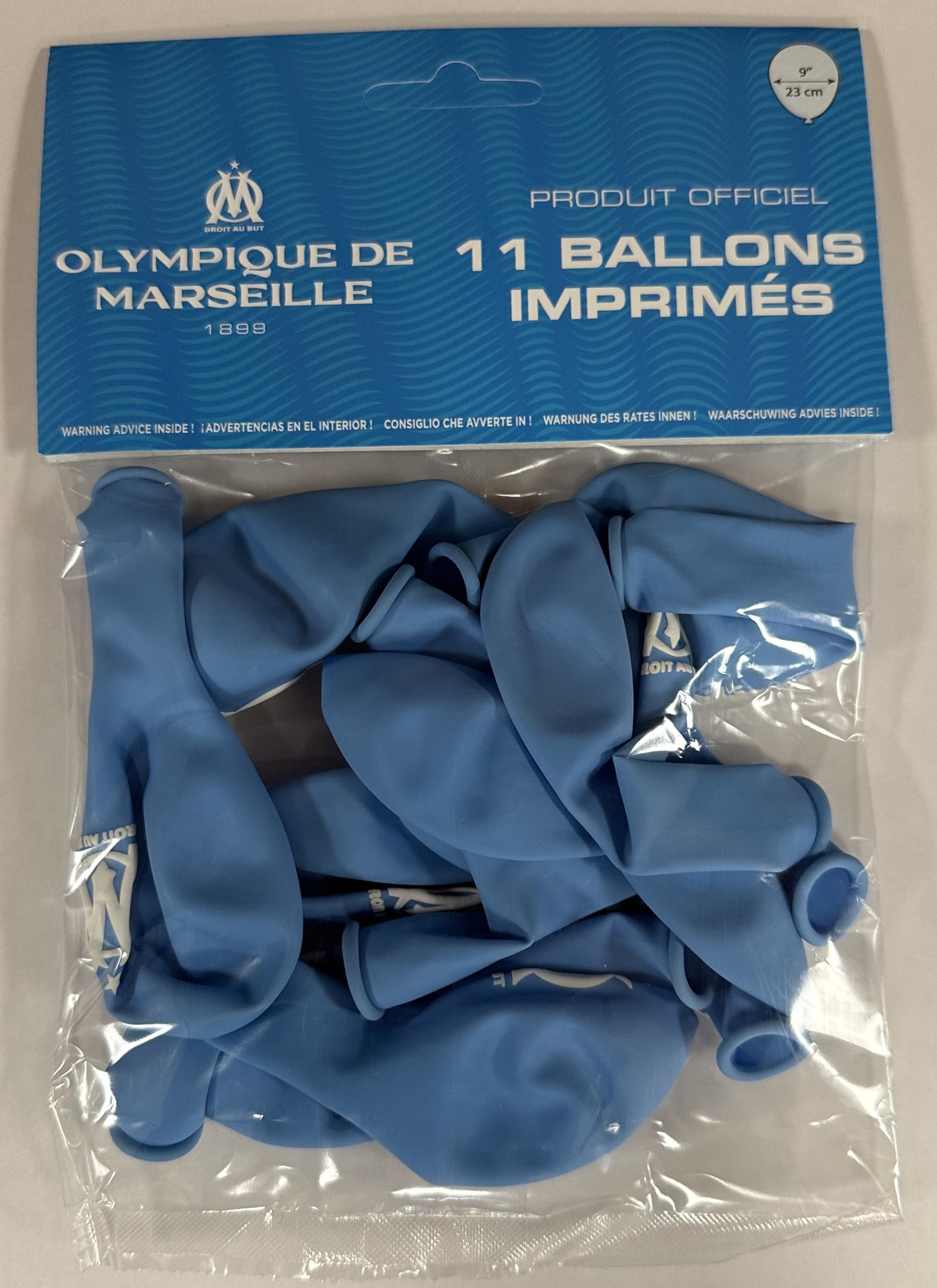 11 x ballon baudruche imprimé OM - Collection officielle Olympique de Marseille