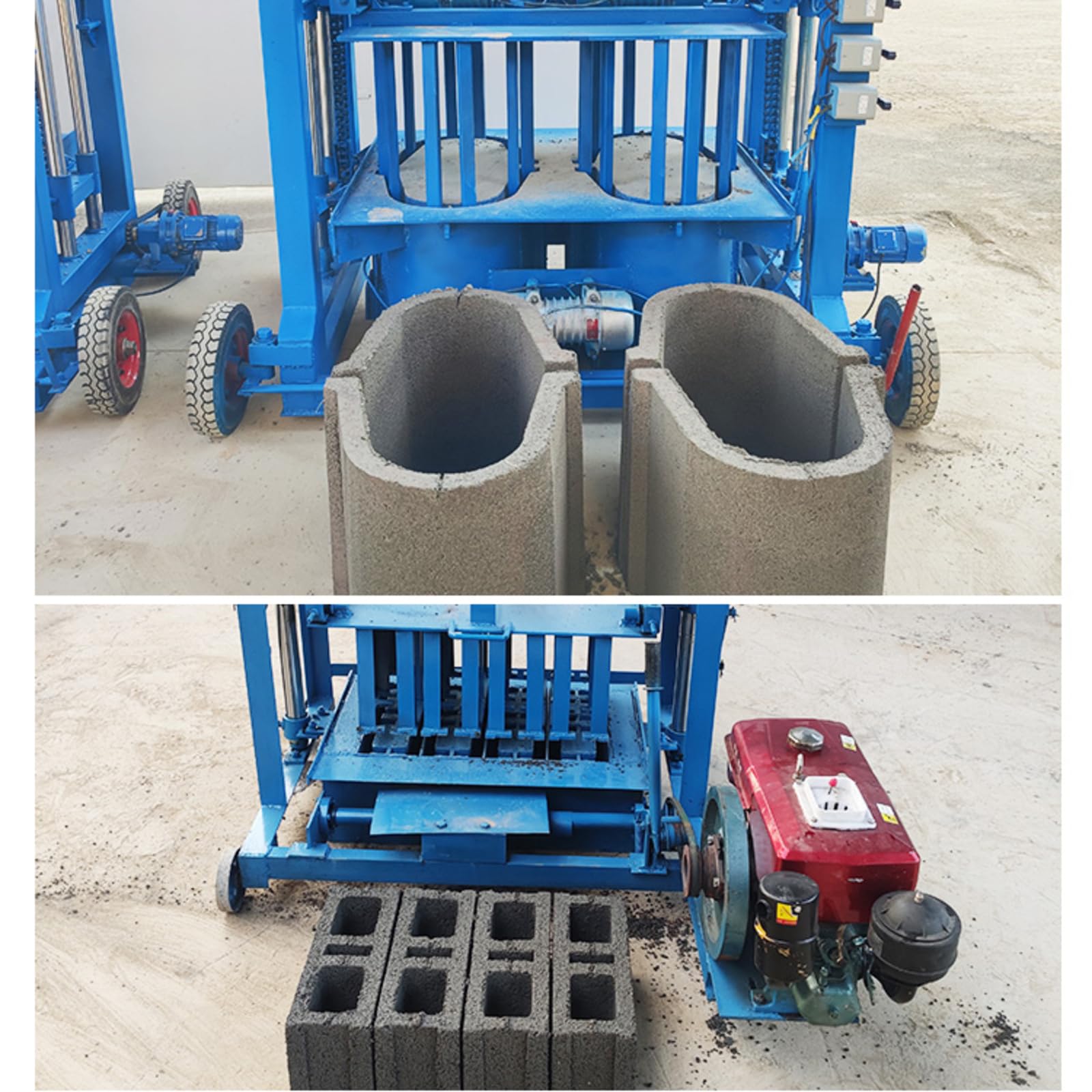 Máquina de bloques de hormigón resistente, equipo de formación de ladrillos de cemento industrial, unidad de producción de bloques hidráulicos para construcción comercial, plantas prefabricadas y