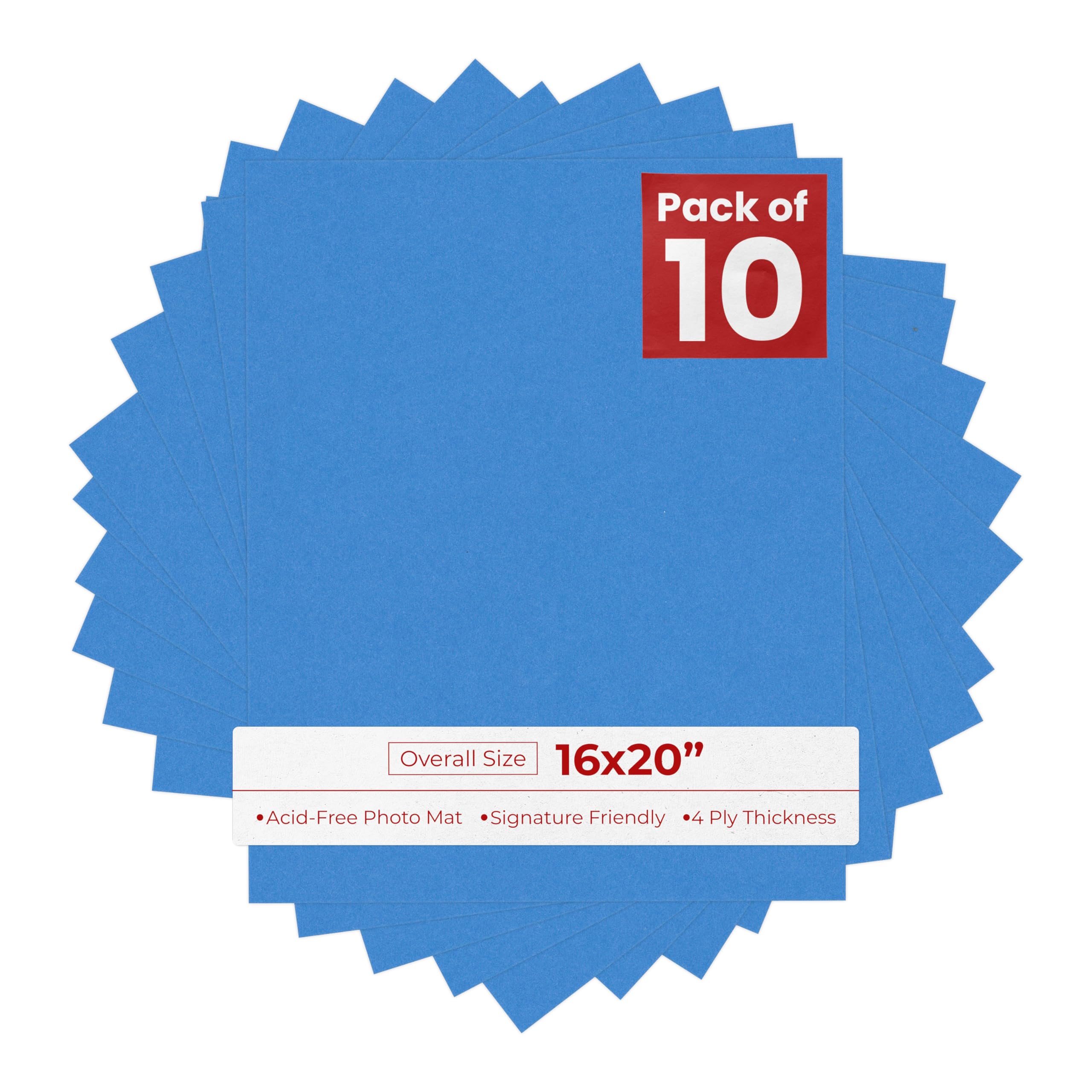 Bay Blue 16x20 Backing Board - Uncut Photo Mat Board (10-Sheets)-image-9