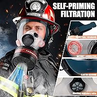 Vista 27 de Full face Respirator Mask - Gas Masks Survival Nuclear and Chemical with Activated Carbon Filter for Chemical Dust
