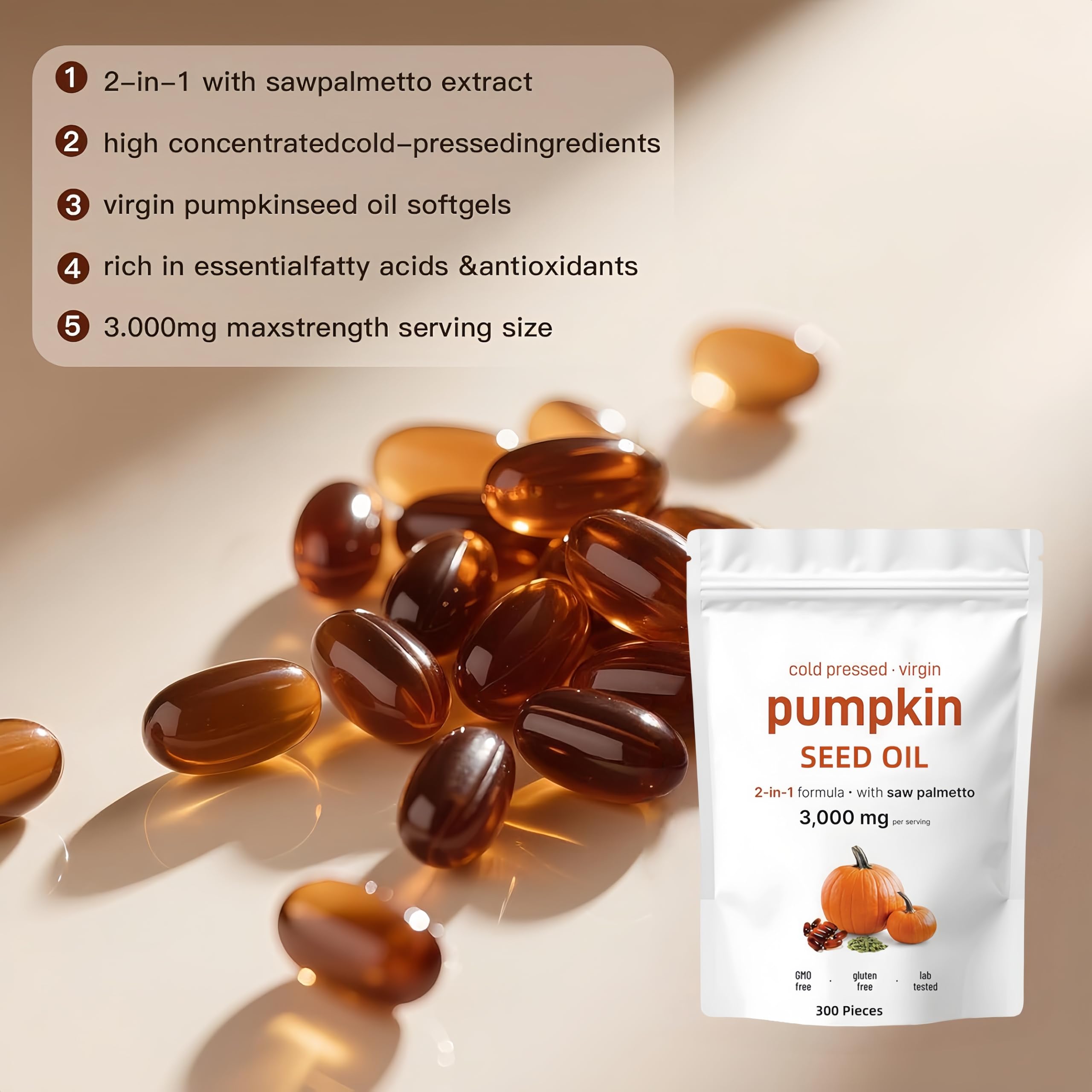 Extracto de semilla de calabaza Natural Body Daily Wellness Balance Support