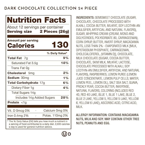Miniatura 7 de Ethel M Chocolates Caja de regalo de 24 piezas de chocolate negro de alta calidad surtido de dulces - Trufa de chocolate negro especial con relleno