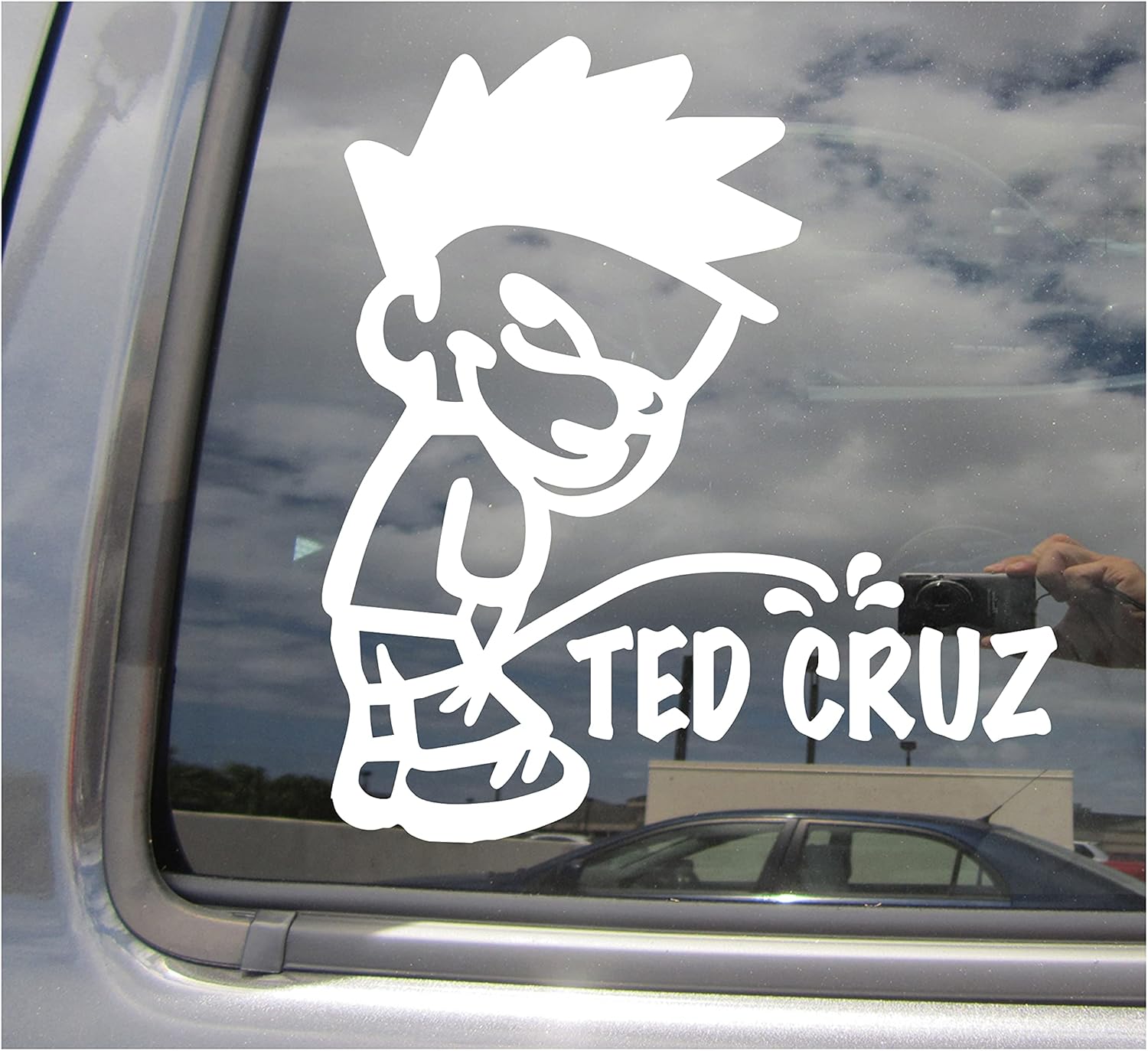 Boy Pee On Ted Cruz - Funny Humorous Piss On Car Truck Van Moped Helmet Hard Hat Auto Automotive Craft Cup Tumbler Laptop Vinyl Decal Bumper Window Wall Sticker 02189