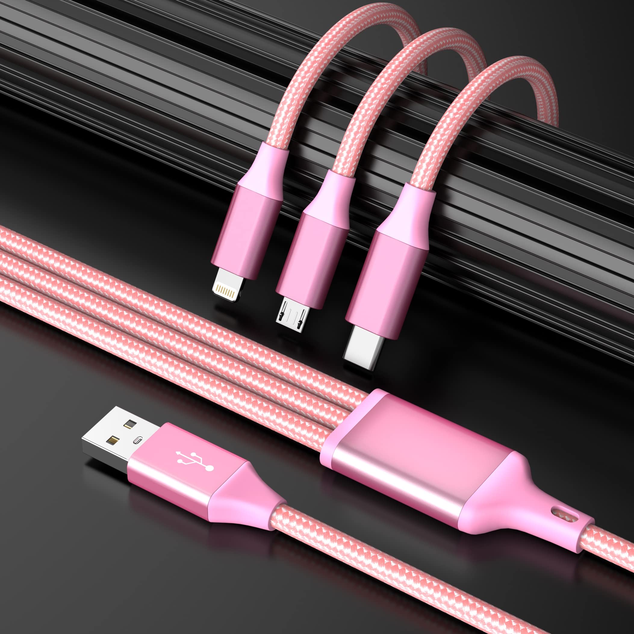 IDISON 3-pak kabli Lightning na USB, szybki kabel ładujący do iPhone'a 13 Pro Max/12 Mini/11/XR/Xs/X/8/7/6/iPad Pro/Air/Mini 1,8 m
