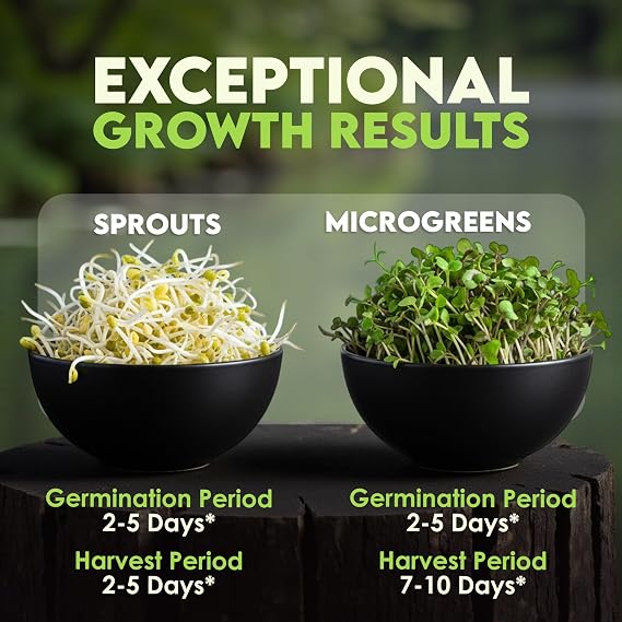 Nature Jims Sprouts Organic Salad Mix Non-GMO Microgreen Seeds, Perfect for Growing Nutritious Organic Broccoli, Alfalfa, Radish & Clover Sprouts Easy Indoor/Outdoor Home Sprouting Seeds 1lb