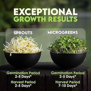 Nature Jims Sprouts Organic Salad Mix Non-GMO Microgreen Seeds, Perfect for Growing Nutritious Organic Broccoli, Alfalfa, Radish & Clover Sprouts Easy Indoor/Outdoor Home Sprouting Seeds 1lb
