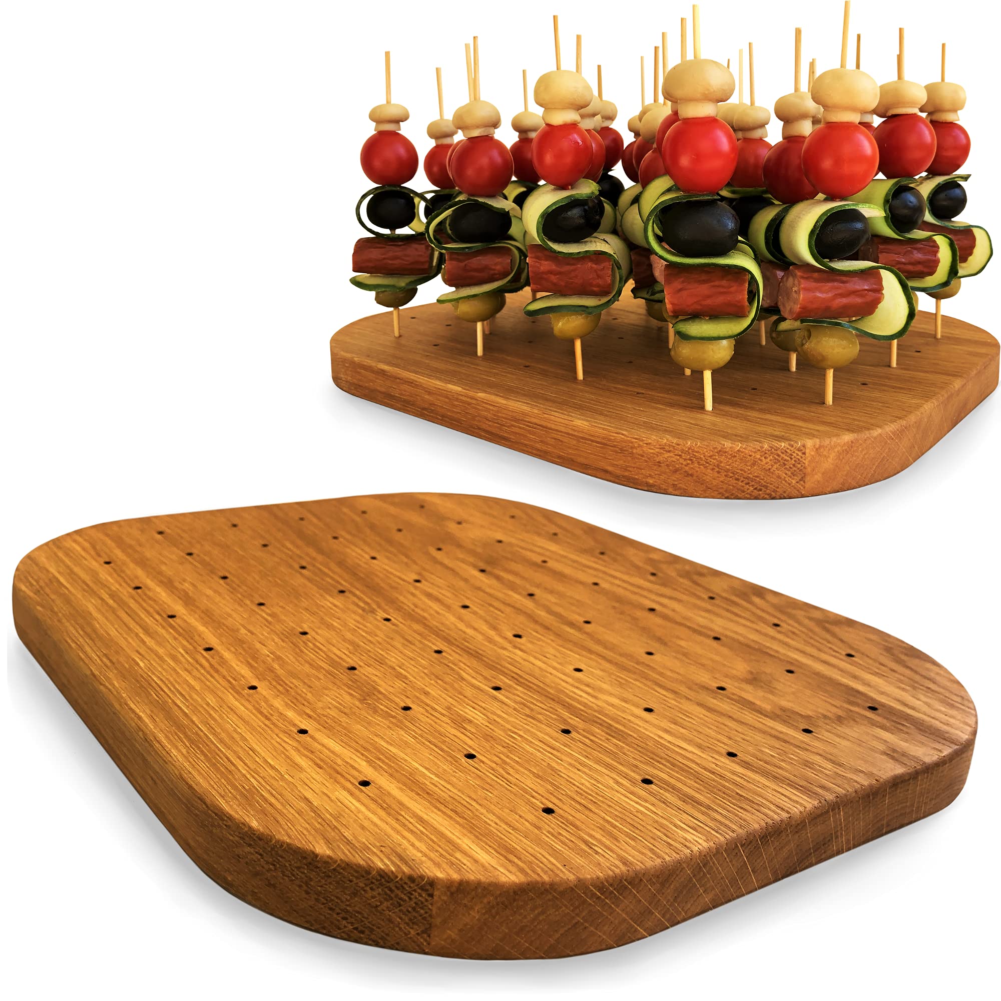 Buy Wooden Oak Food Skewer Holder Pick Stand and Food Display