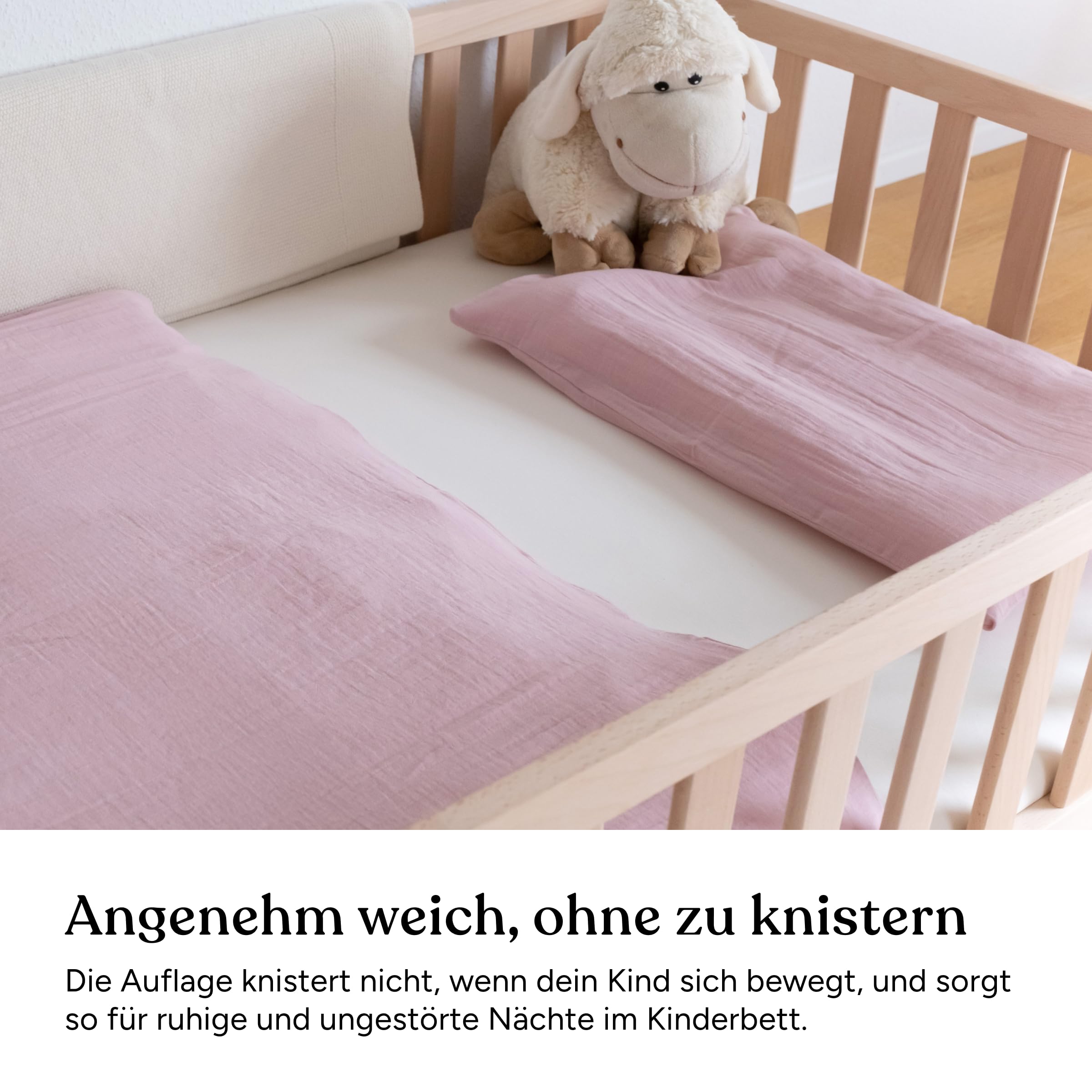 Ehrenkind® wasserdichte Matratzenauflage 60x120 cm, Matratzenschoner Kinderbett aus Tencel™ Lyocell, atmungsaktiv, knisterfrei, PU-Membran, Oeko-Tex Zertifiziert